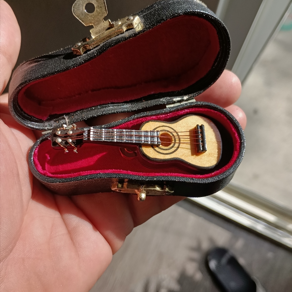 Vintage Guitar Pin and Case